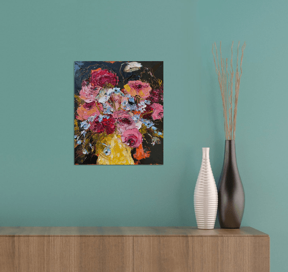 Pink mood original painting on canvas