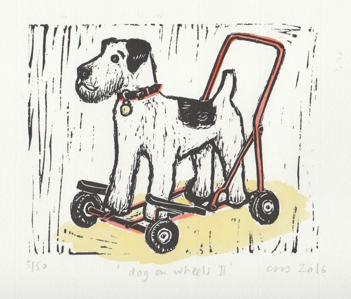 Dog on Wheels II by Caroline Nuttall-Smith