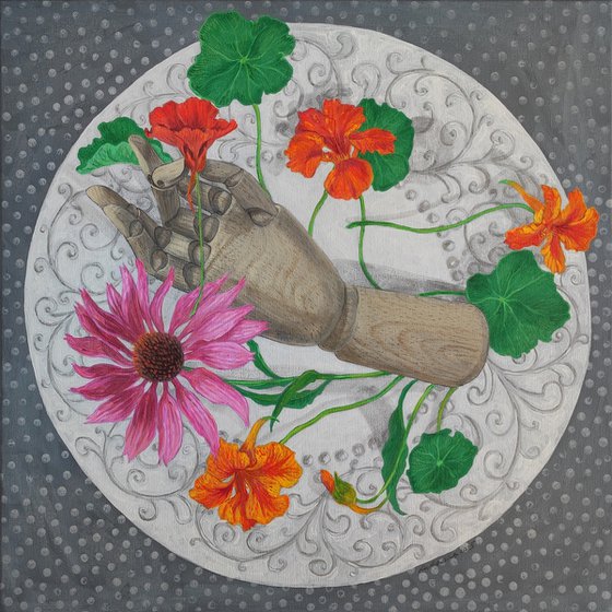 Nasturtium in the hand