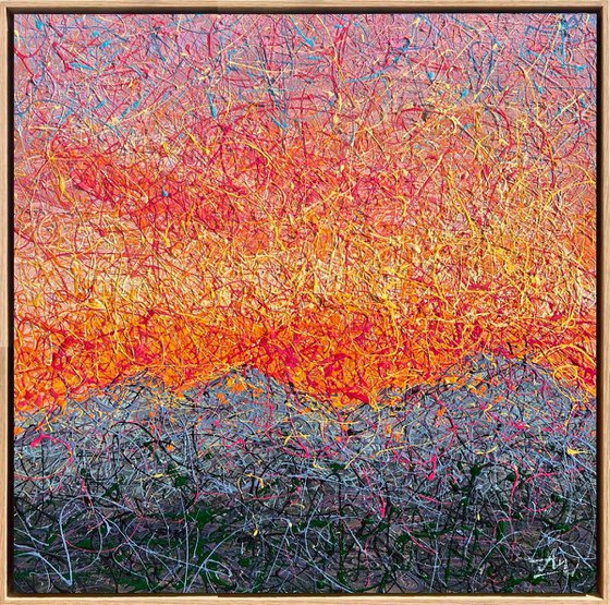 Velvet sunrise - diptych, framed