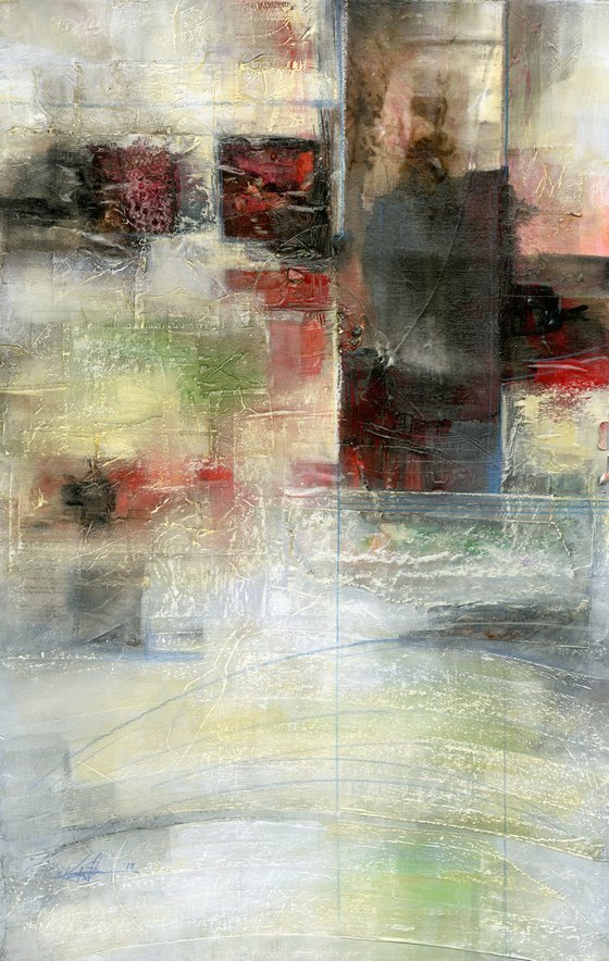 Poetic Connections -  Large Textured Abstract Painting  by Kathy Morton Stanion