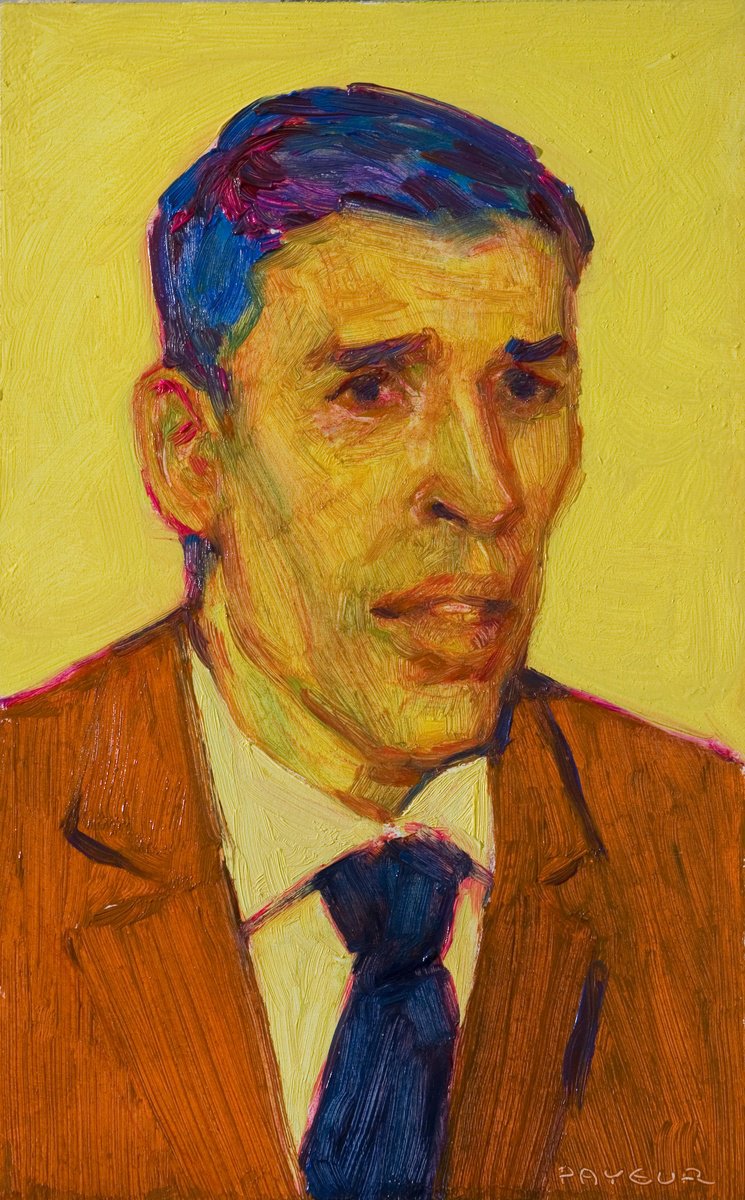 Impressionistic Portrait Oil Painting By Olivier Payeur, 6 X 9", Pop Art Jacques Brel Portrait, Original Artwork