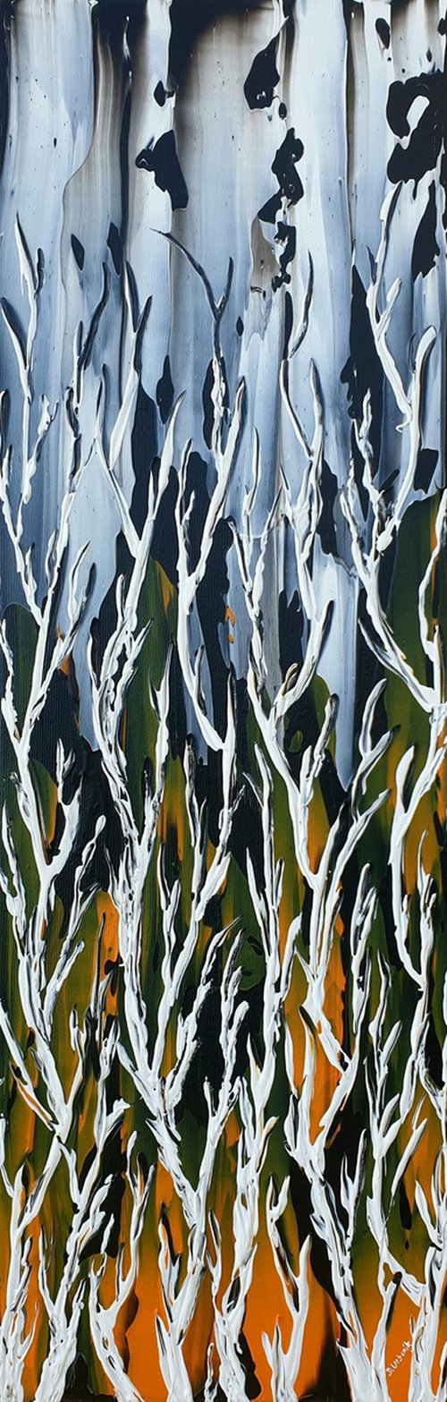 Birches In Storm 3 by Daniel Urbaník
