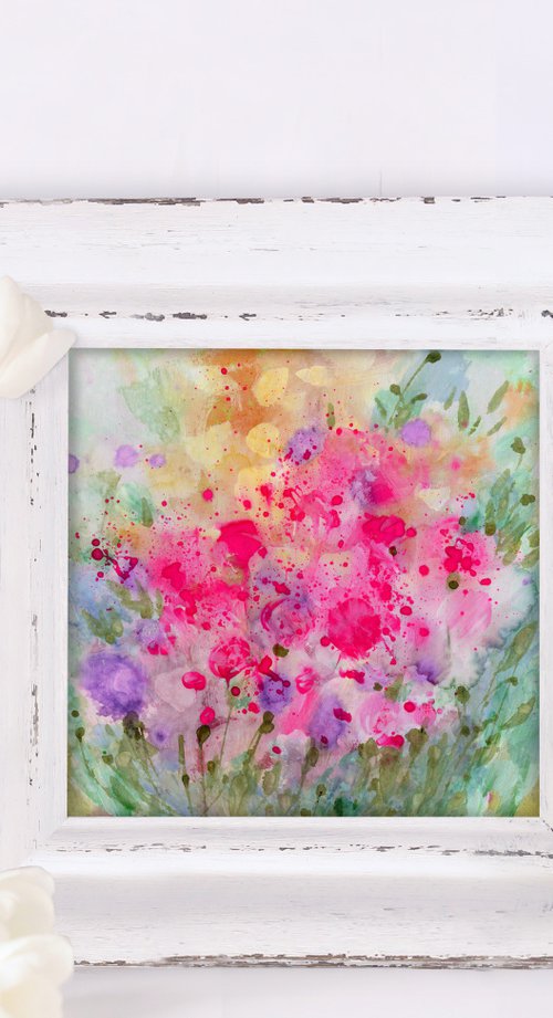 Floral Bliss 3 - Flower Painting  by Kathy Morton Stanion by Kathy Morton Stanion