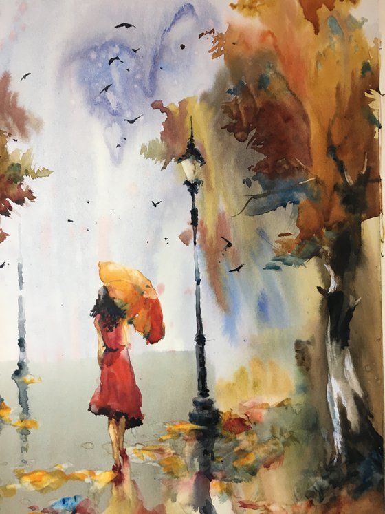 Sold Watercolor “Queen of Autumn”