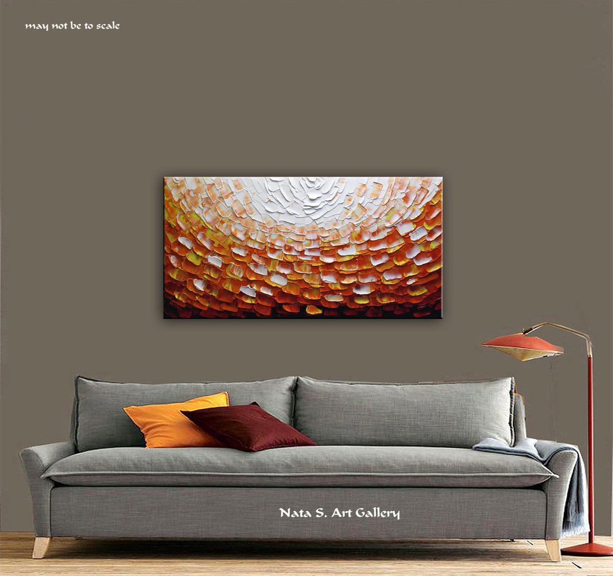 Orange Abstract  - Textured Painting by Nataliya Stupak