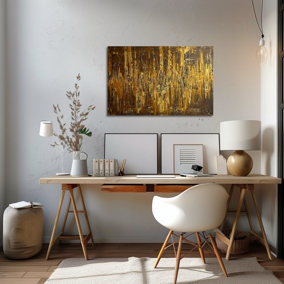 Greengold on brown 60x90