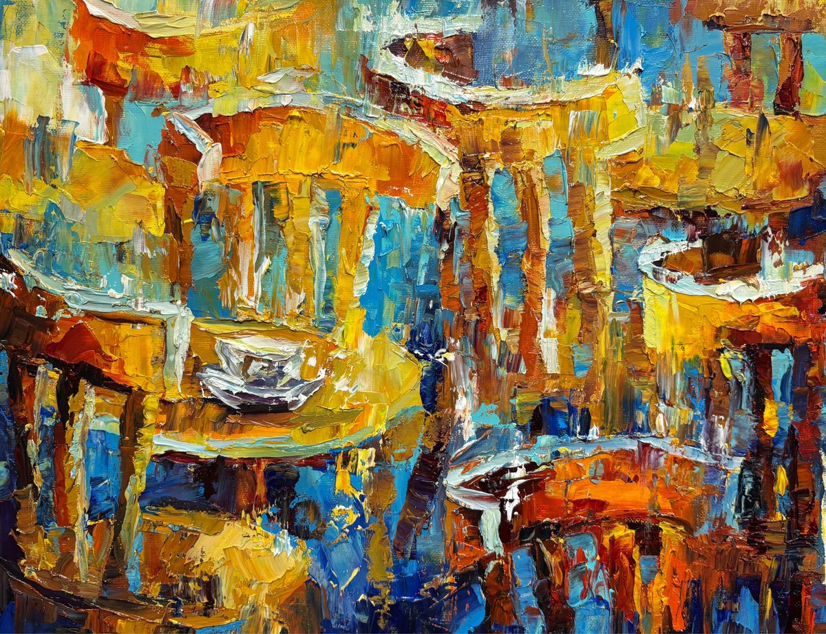 Coffee Under The Rain By Mariia Hyhar, 17 X 13, Artwork For Sale On Artfinder
