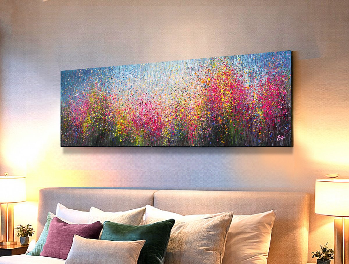  Summer Meadows - Pink By Bogdana Antoniuk, 79 X 28, Artwork For Sale On Artfinder