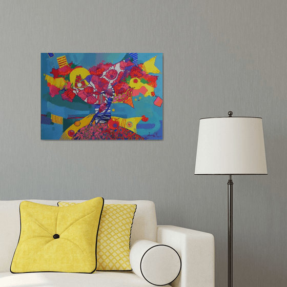 "Dream of flying" Original painting Oil on canvas Abstract Home decor