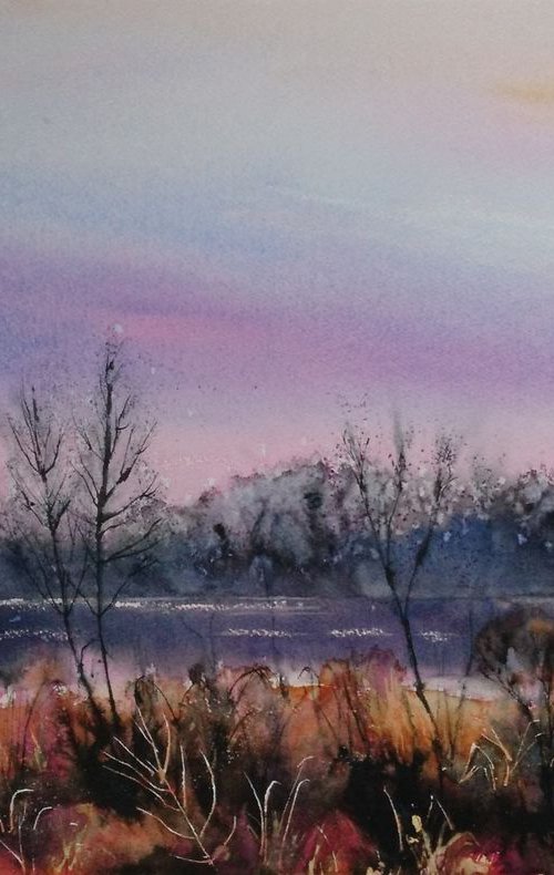 Frosty Evening at the Lake by Michele Wallington