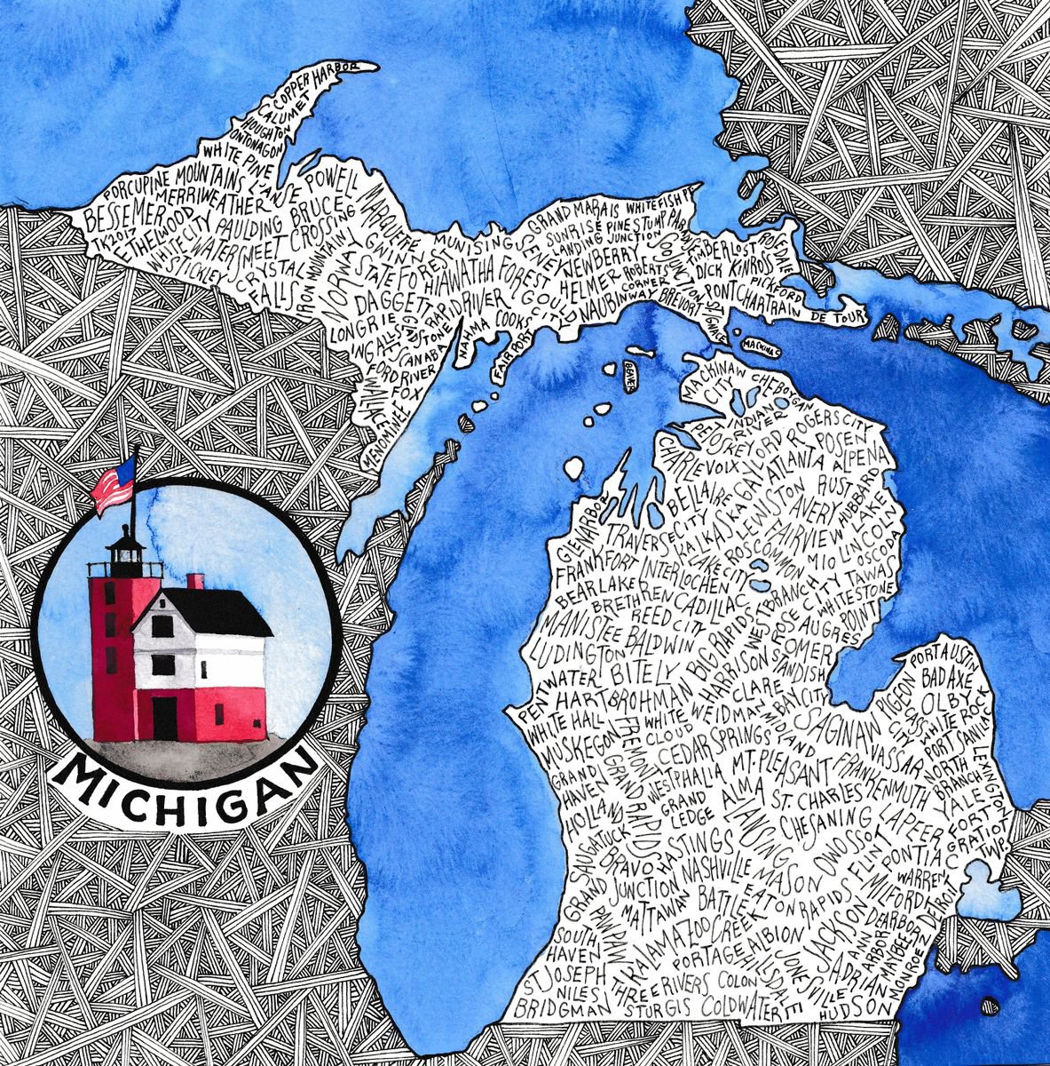 Michigan Word Map by Terri Kelleher