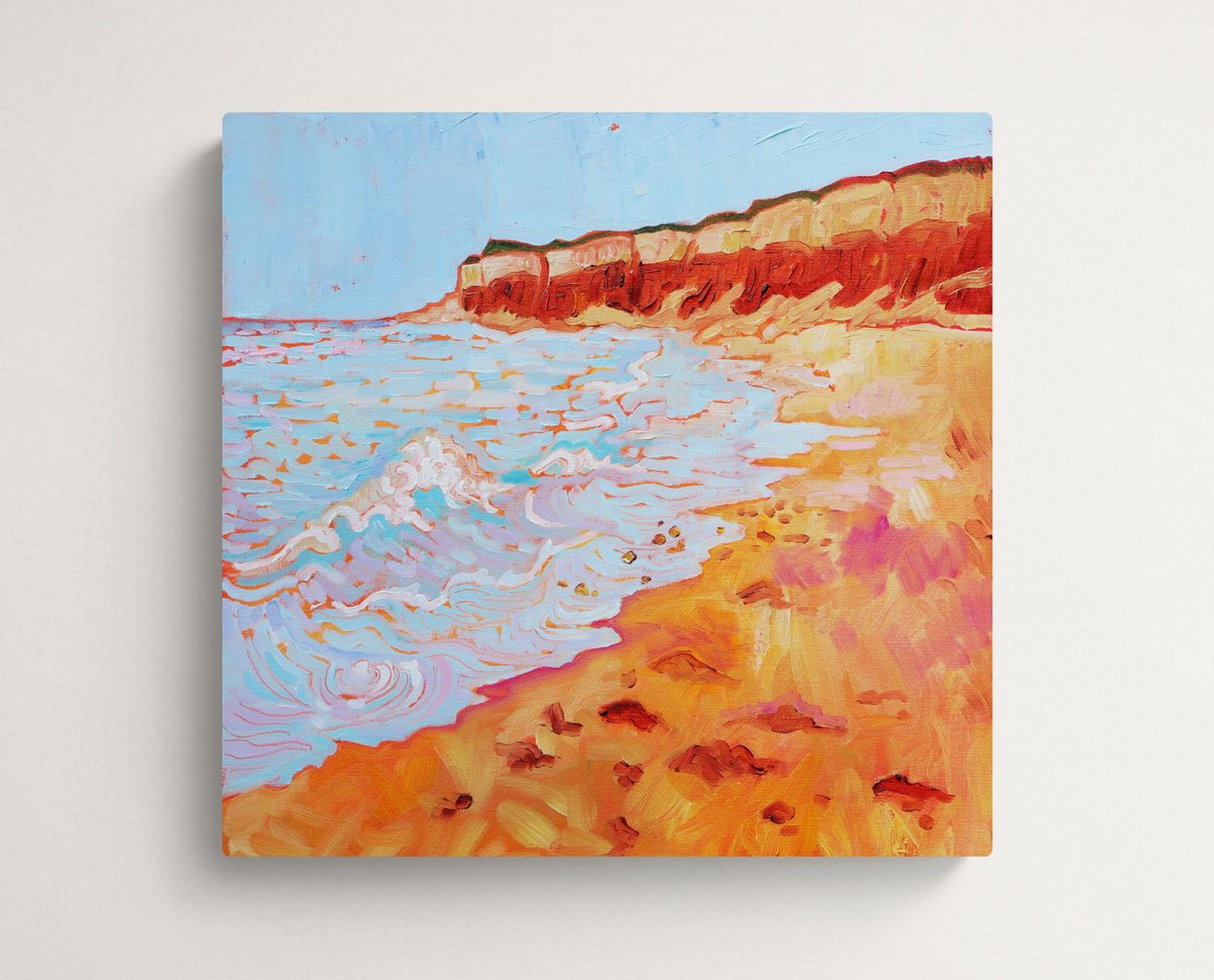 Exploration, Hunstanton Beach By Mary Kemp, 12 X 12, Artwork For Sale On Artfinder