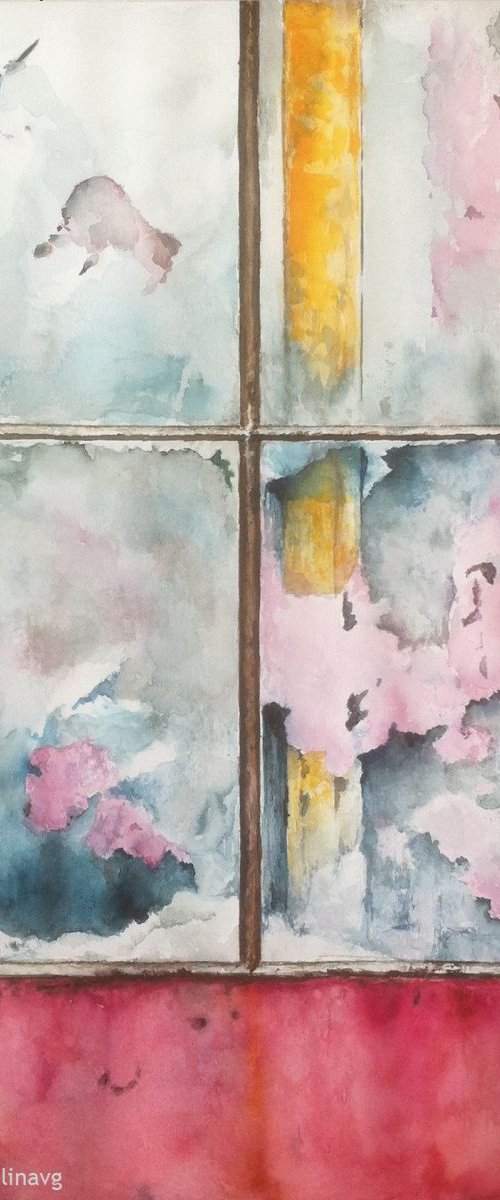 Forgotten windows Watercolour by Elina V.G.