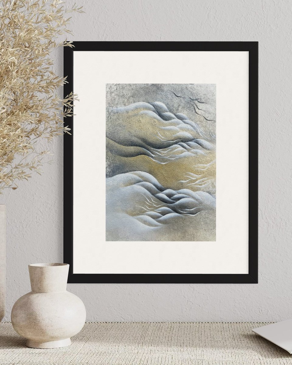 Organic Abstract Acrylic Painting By Francesca Borgo, 8 X 12, Sensing Possibility, Original Artwork