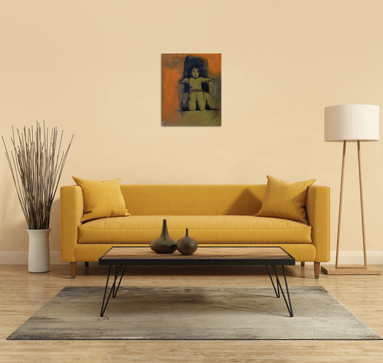 A very big armchair, oil on canvas 73x60 cm