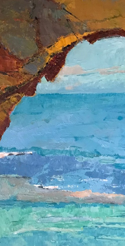 Standing at the natures window, seascape pil by Padmaja Madhu