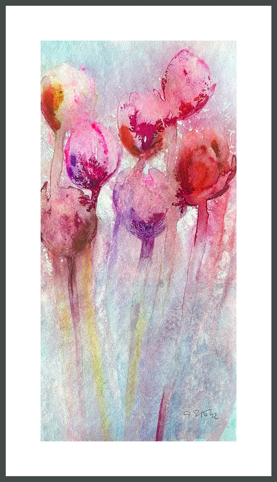 First Tulips - Abstract Flowers Landscape