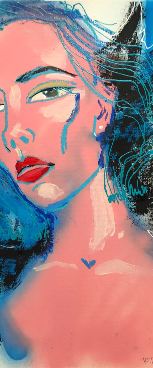 Bat acrylic painting fashion by Yuliia Pastukhova