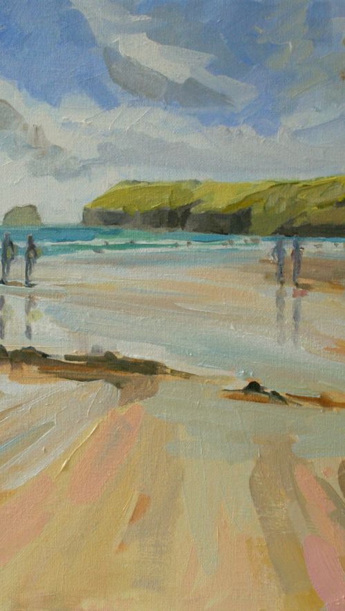 Polzeath beach by Katharine Rowe