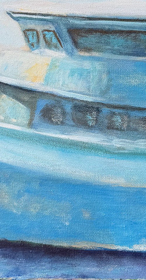 blue boat by marjy goldstein
