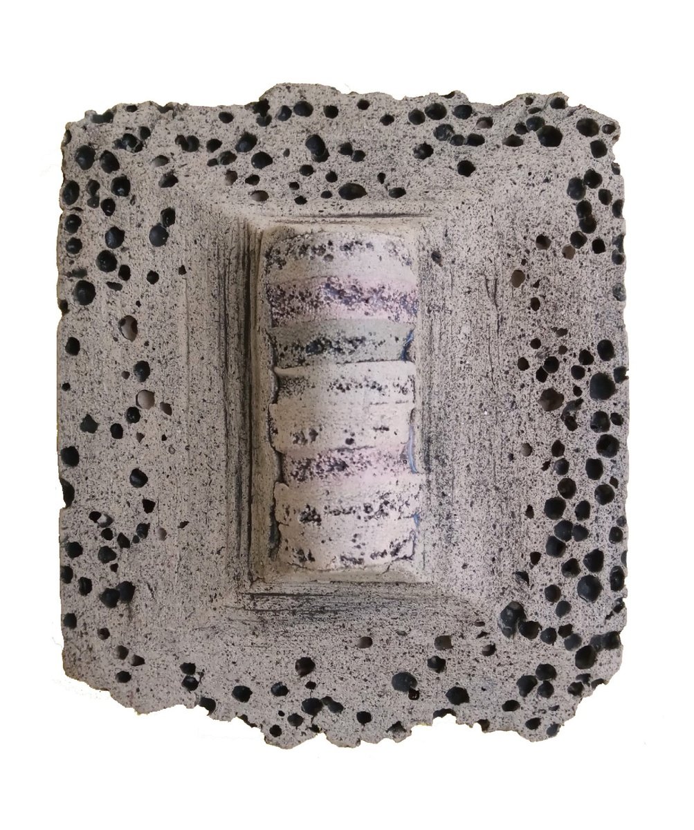 Expressive Cityscapes Clay Sculpture By Rossitza Trendafilova, 6 X 2", "Archaeology", Original Artwork