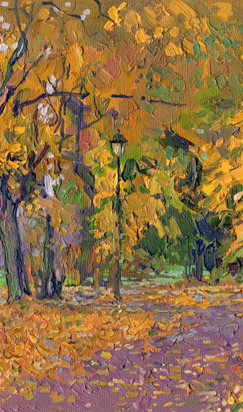 Maple alley in Tsaritsyno park. October. by Simon Kozhin