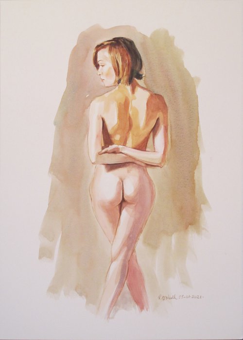 Standing female nude back study by Rory O’Neill