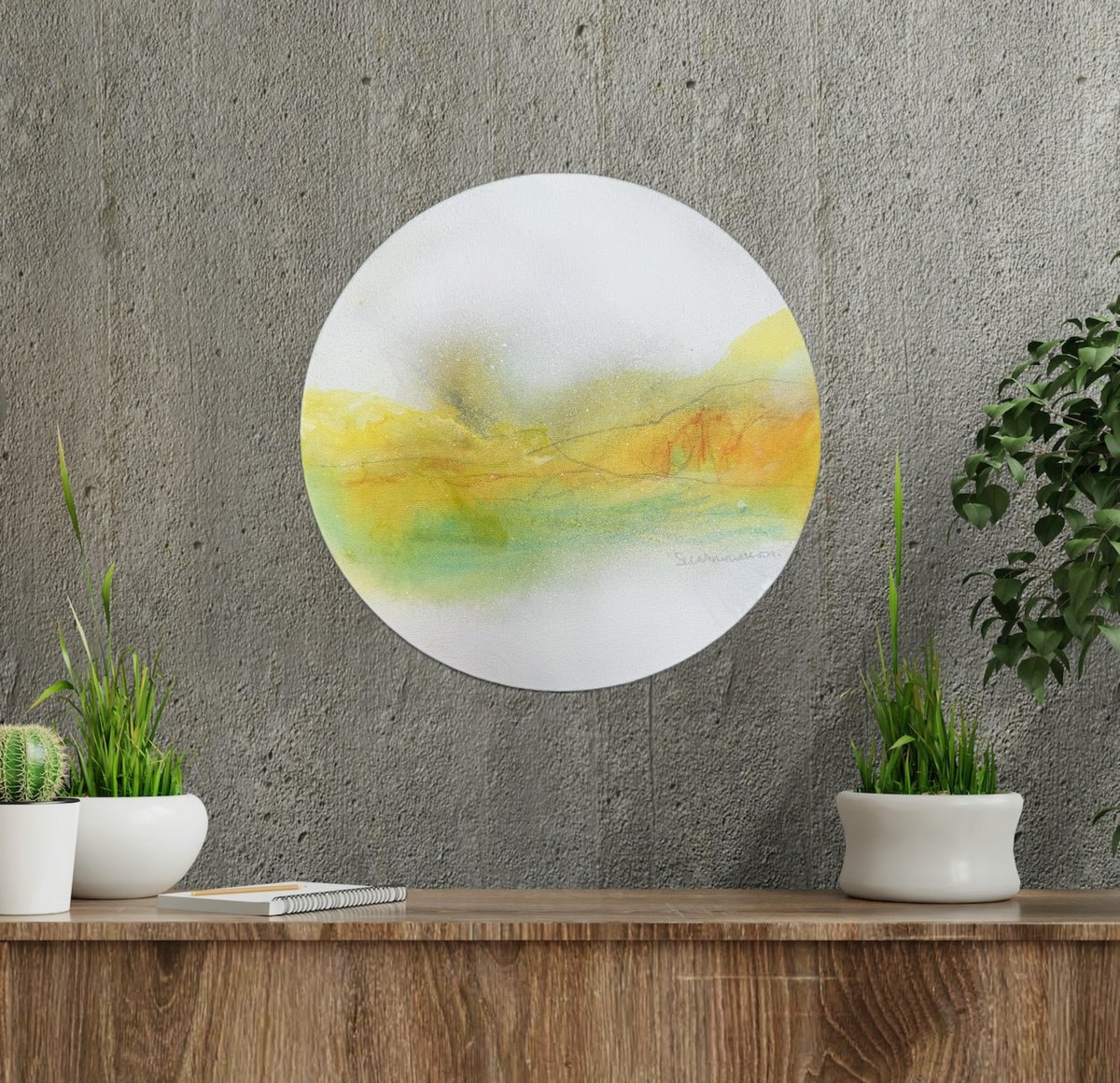 Expressive Landscape Acrylic Painting By Kirsten Schankweiler, 10 X 10", Circle Of Nature No. 7, Original Artwork