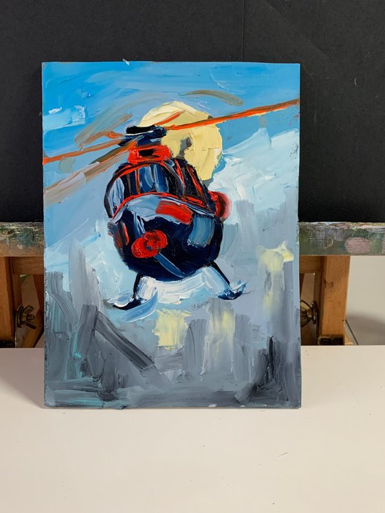 Landscape with helicopter