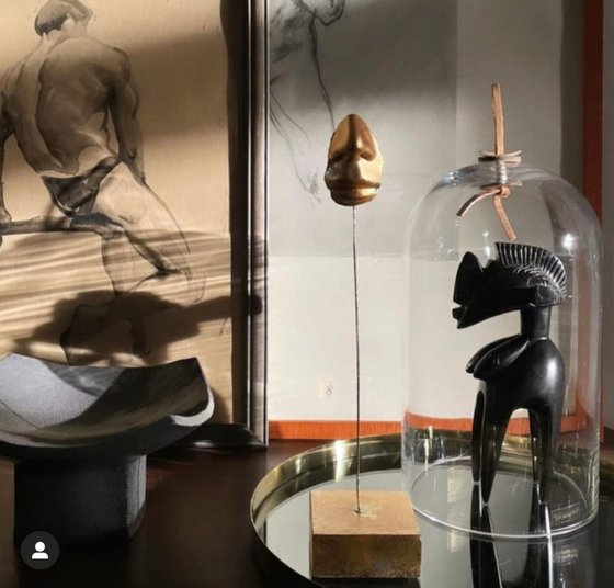 Interior surreal figurine "Nose Gold" by Elena Troyanskaya