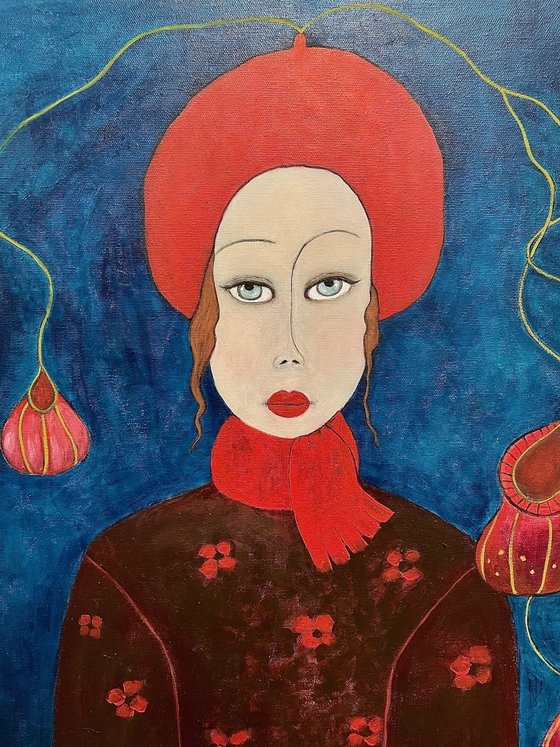 THE LADY WITH A STRAWBERRY BEANIE