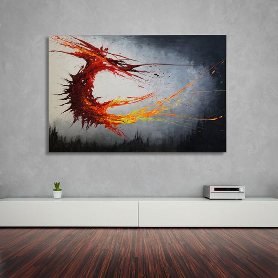 Twisting Fire VI (Spirits Of Skies 150173) - 150 x 100 cm - XXL (60 x 40 inches)