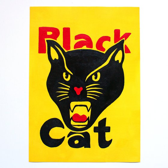 Black Cat Fireworks Painting