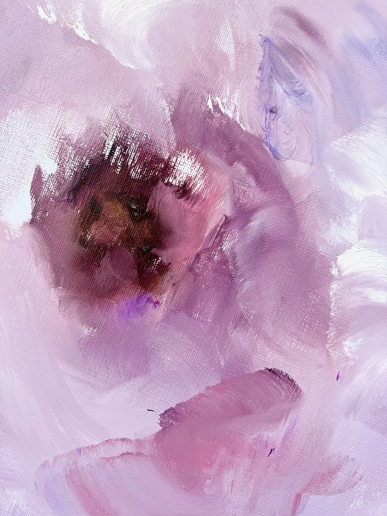 ATMOSPHERE OF HAPPINESS - Abstraction. Flowers. Gift. Light pink. Romantic. Strokes. Tenderness.