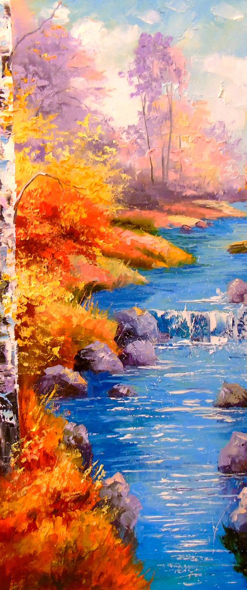 Birches at the stream by Olha Darchuk