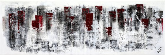 White and Silver  - Abstract Art - Acrylic Painting - Canvas Art - Framed Painting - Abstract Painting - Industrial Art