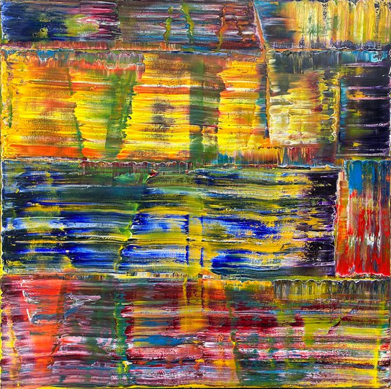 "Game Changer" - Original Xt Large PMS Abstract Oil Painting On Canvas - 60 x 60 inches