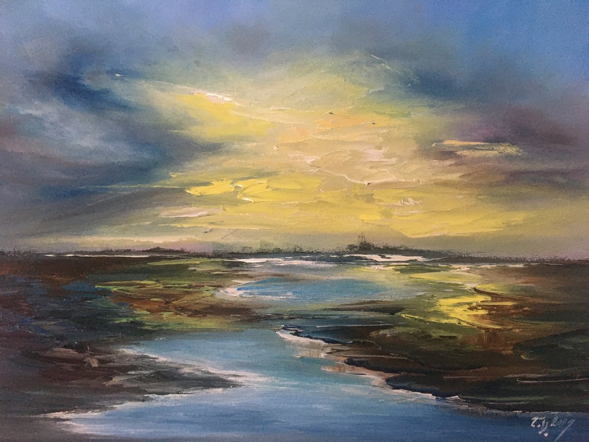 Impressionistic Landscape Oil Painting By Timea Valsami, 20 X 16", Land Of Wonder, Original Artwork