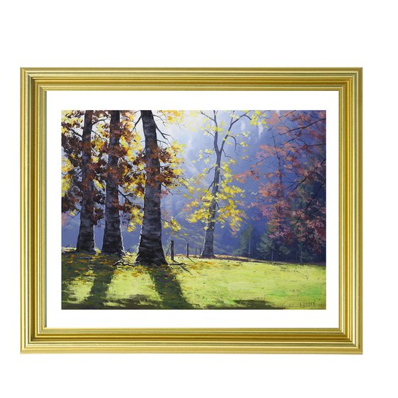 Autumn forest trees landscape