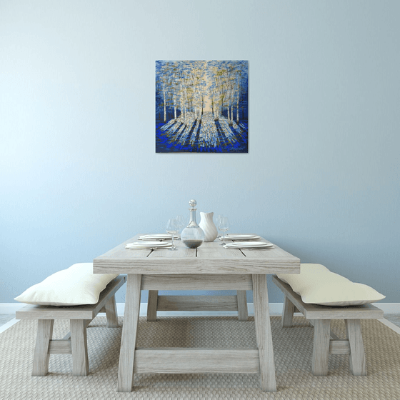 Gold and Blue Forest Light
