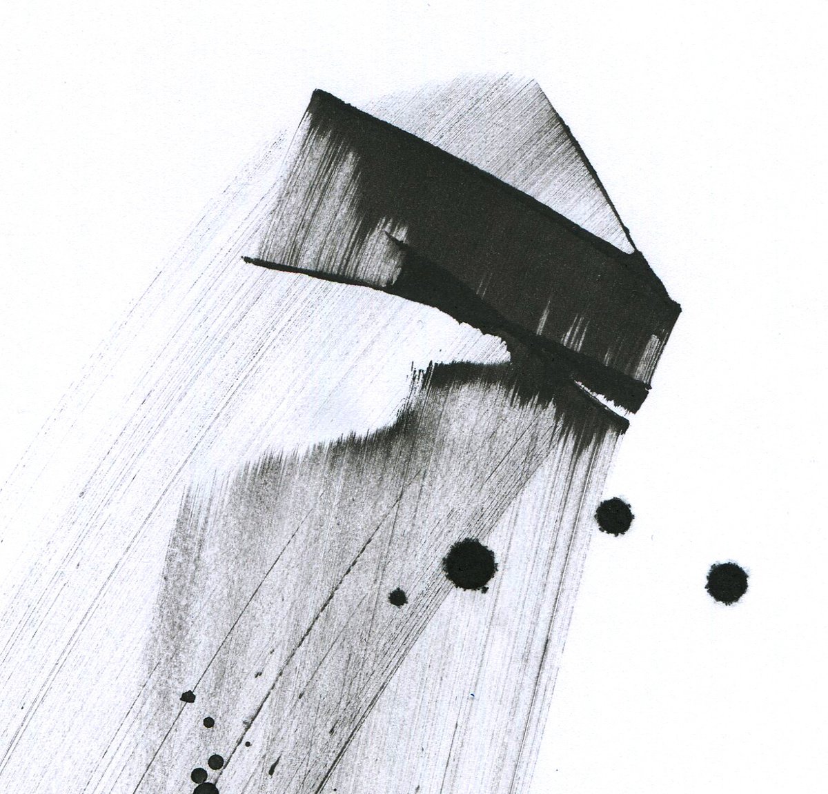 Geometric Abstract Ink Drawing By Ksenia Selianko, 8 X 12", Signs N.5, Original Artwork