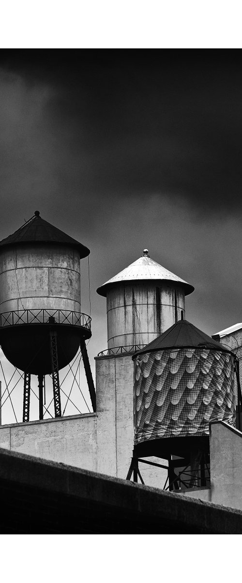 Water Butts - New York (Silver Gelatin Darkroom Print) by Stephen Hodgetts Photography