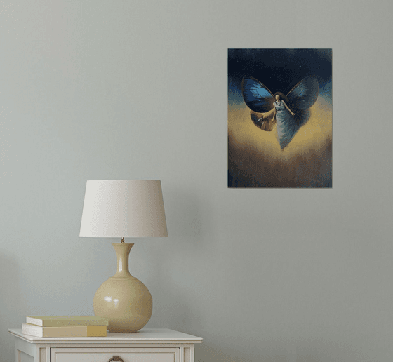 Wings behind the shoulders