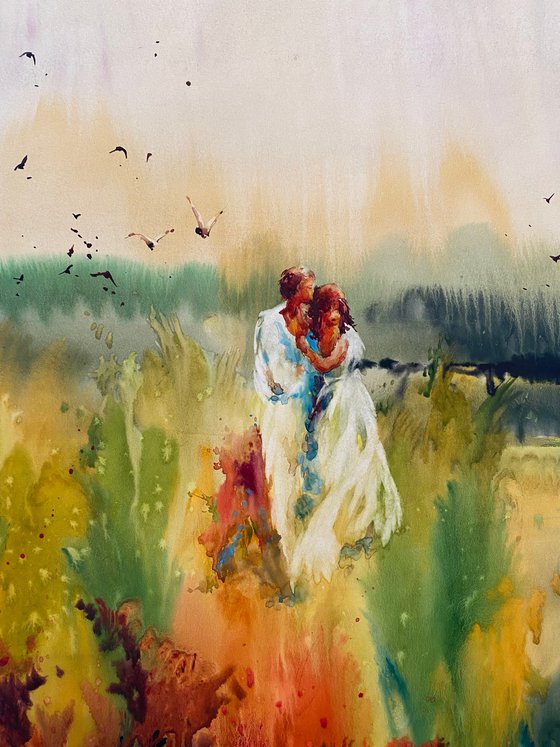 Watercolor “Summer Love” perfect gift