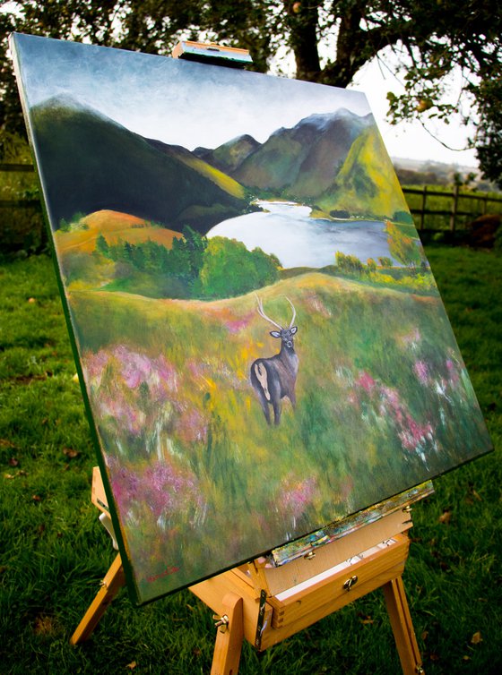 Looking back (Ratagan pass, Scotland), Original painting, Ready to hang by WanidaEm