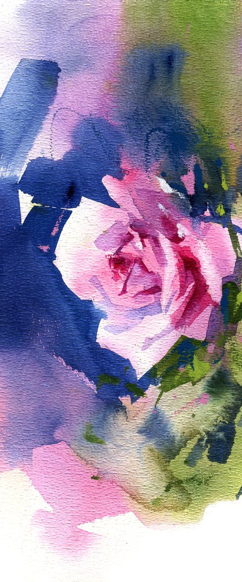 "Pink garden rose. Impression" by Ksenia Selianko