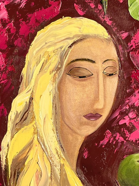 Woman with Apple Original Painting