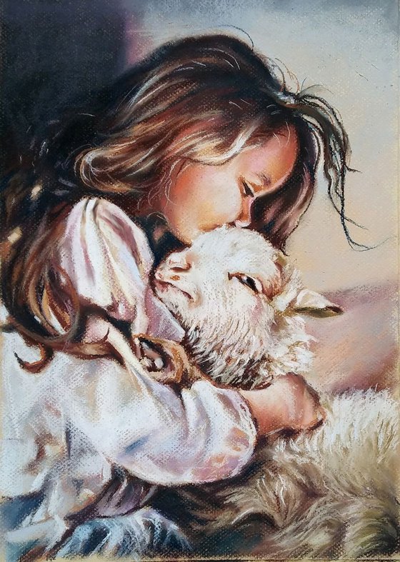 Portrait with a lamb
