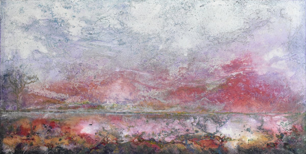 Abstract Landscape Acrylic Painting By Milena Nicosia, 59 X 31", Paesaggio Della Mente 33, Original Artwork